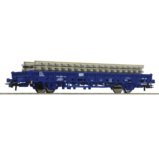 Wagon towarowy platforma z torami Roco 67583 HO